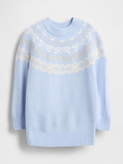 Açık Mavi Baby & Toddler Fair Isle Elbise Kazak