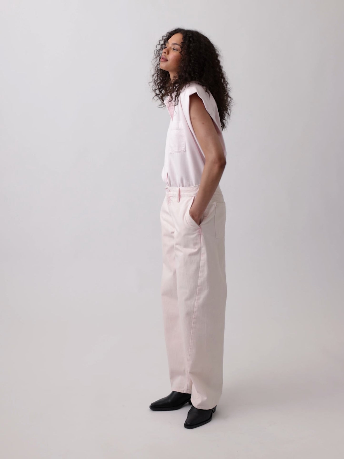 Açık Pembe Gap × Hfr Low Rise Pink Baggy Barrel Jean Pantolon By Nicole Benefield Portfolio