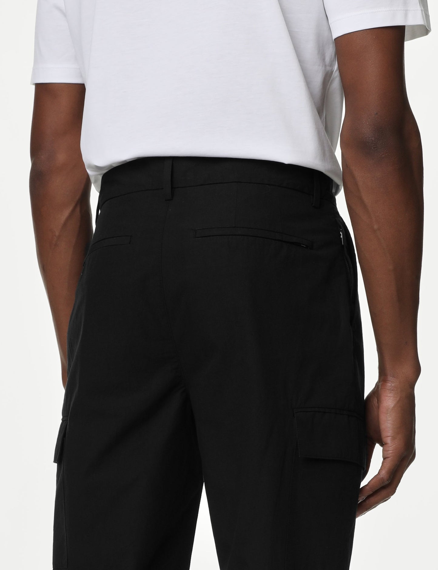 Saf Pamuklu Tapered Fit Kargo Pantolon