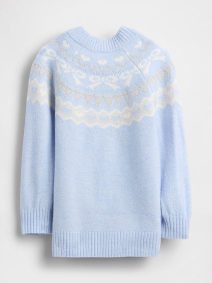 Açık Mavi Baby & Toddler Fair Isle Elbise Kazak