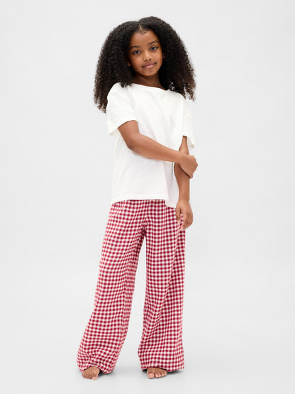 Kırmızı Kids Geri Dönüştürülmüş Flannel Pj Pantolon