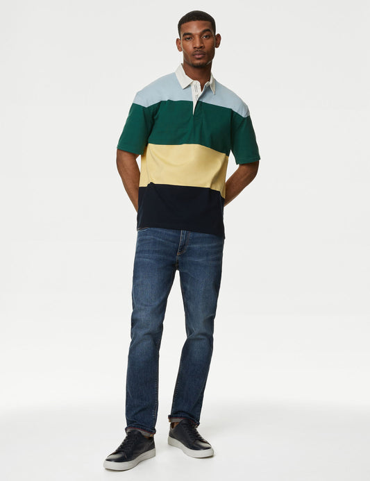 Saf Pamuklu Kısa Kollu Polo Yaka T-shirt
