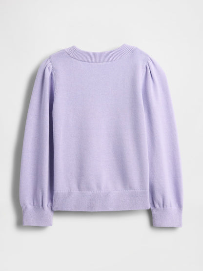 Açık Lila Puff-sleeve Kazak