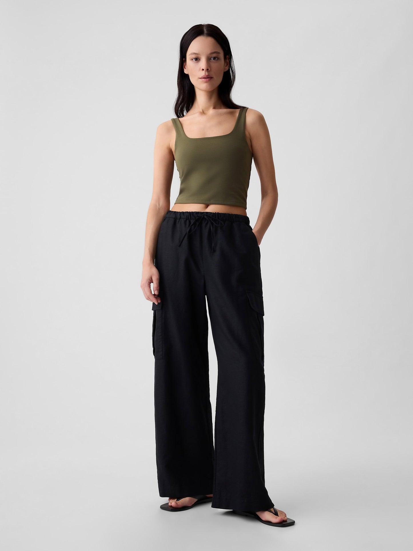 Haki Compact Jersey Crop Atlet