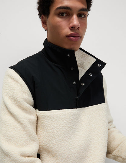 Renk Bloklu Polar Sweatshirt