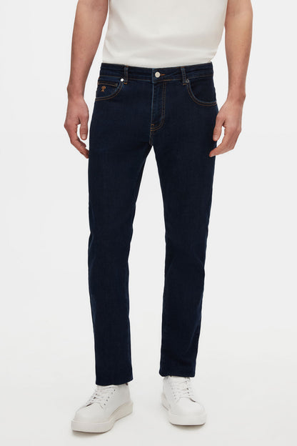 Damat Slim Fit Lacivert Denim Pantolon