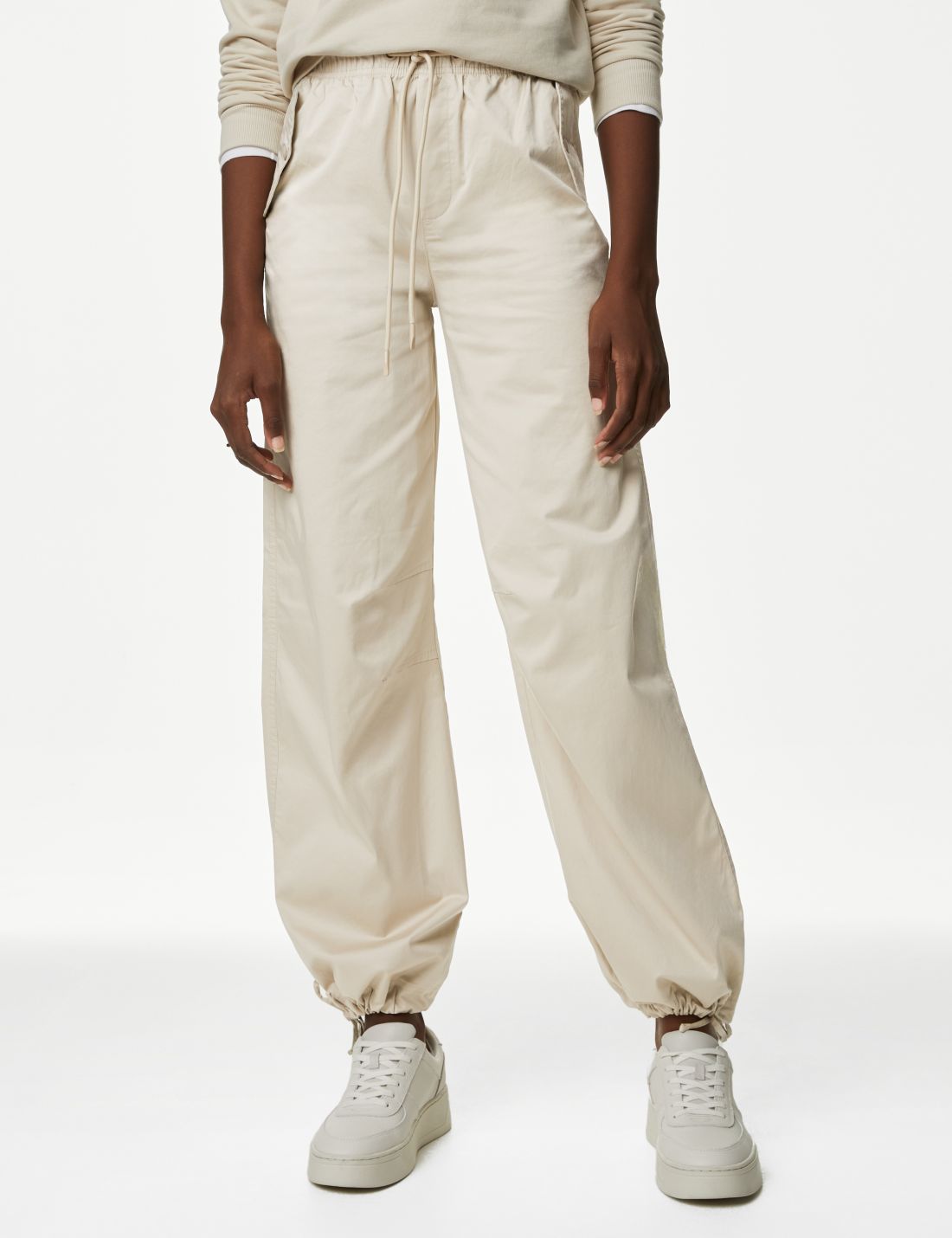 Relaxed Fit Yüksek Bel Paraşüt Pantolon