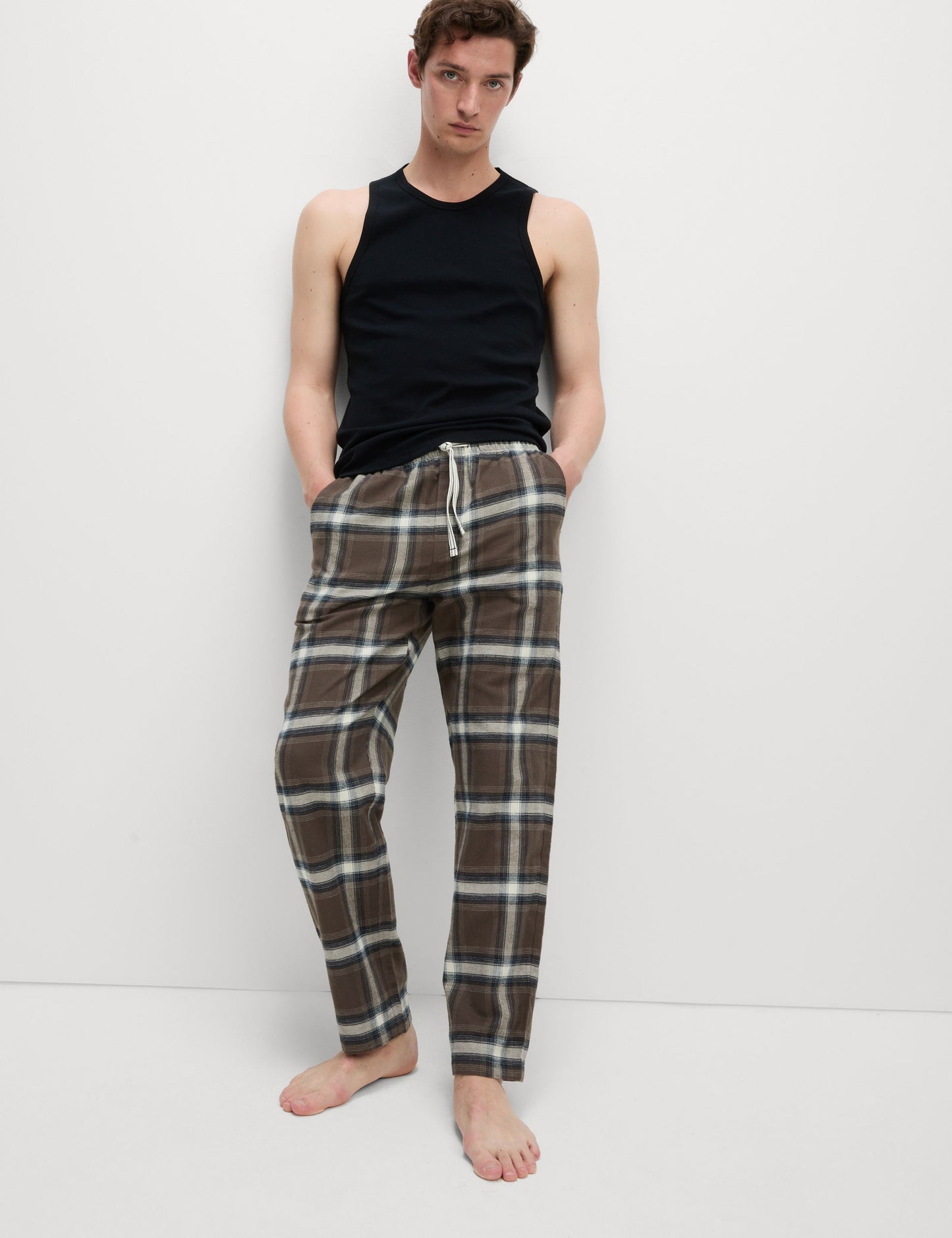 %100 Pamuklu Kareli Pijama Altı