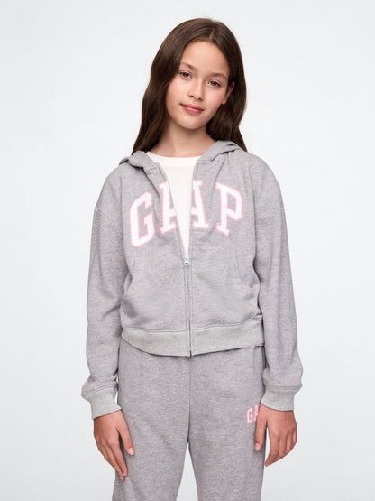 Gri Relaxed Gap Logo Fermuarlı Sweatshirt