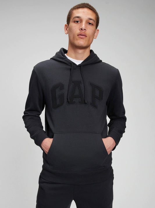 Siyah Gap Logo Kapüşonlu Sweatshirt