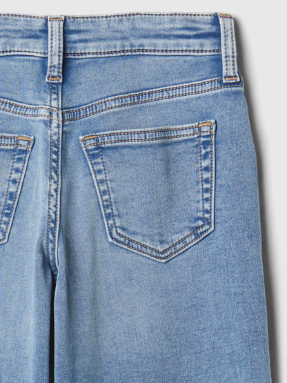 Açık Mavi High Rise Supersoft Wide-leg Jean Pantolon