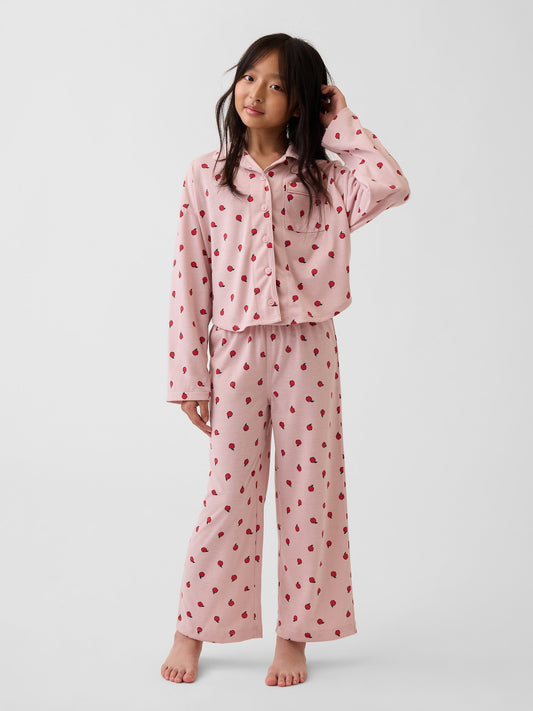 Açık Pembe Recycled Baskılı Pijama Takımı
