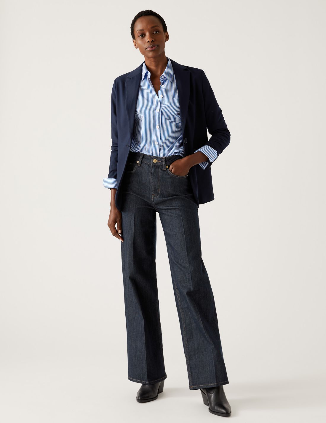 Yüksek Bel Wide Leg Jean Pantolon