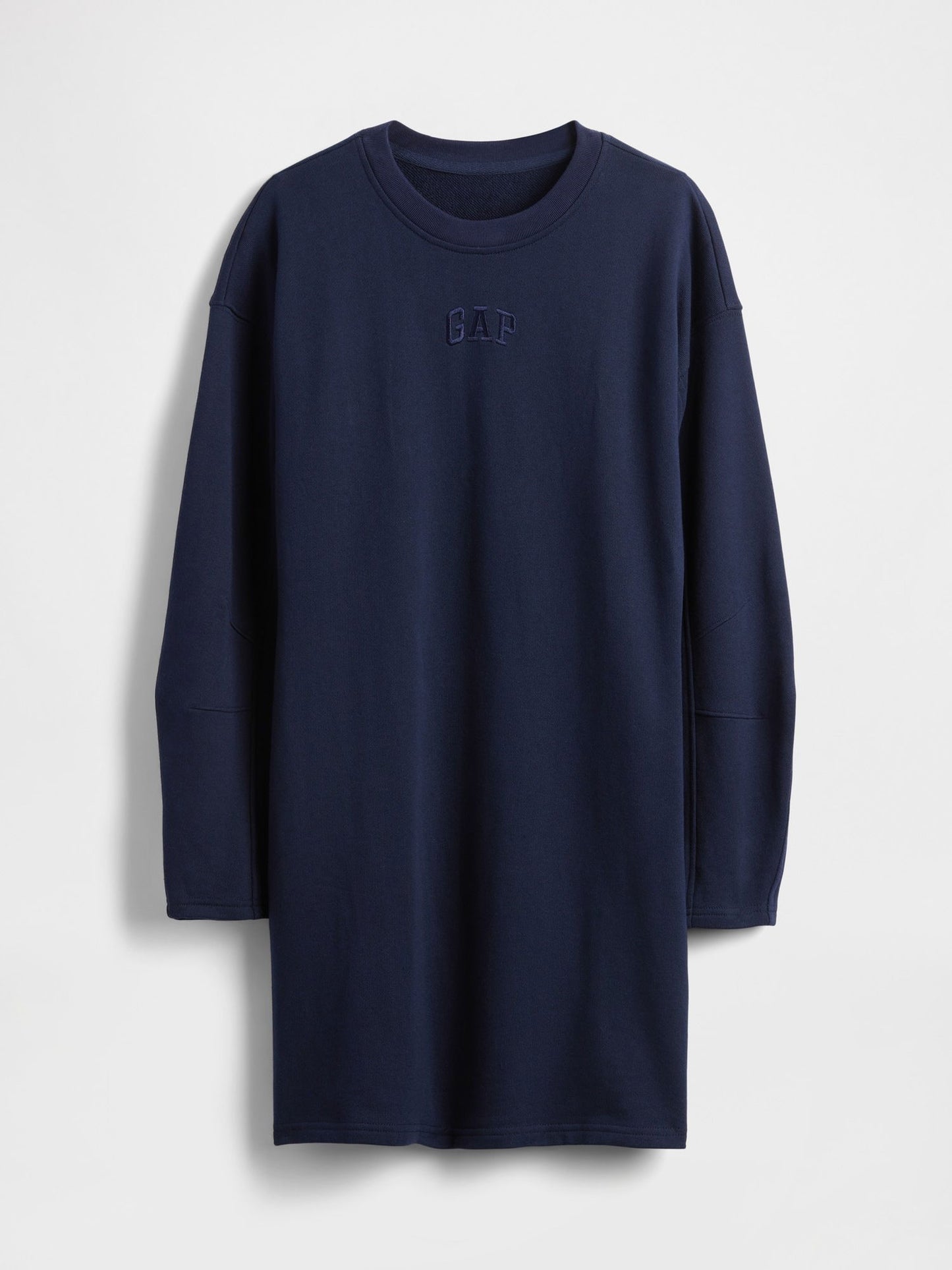 Lacivert Heavyweight Fransız Havlu Kumaş Logo Sweatshirt Elbise
