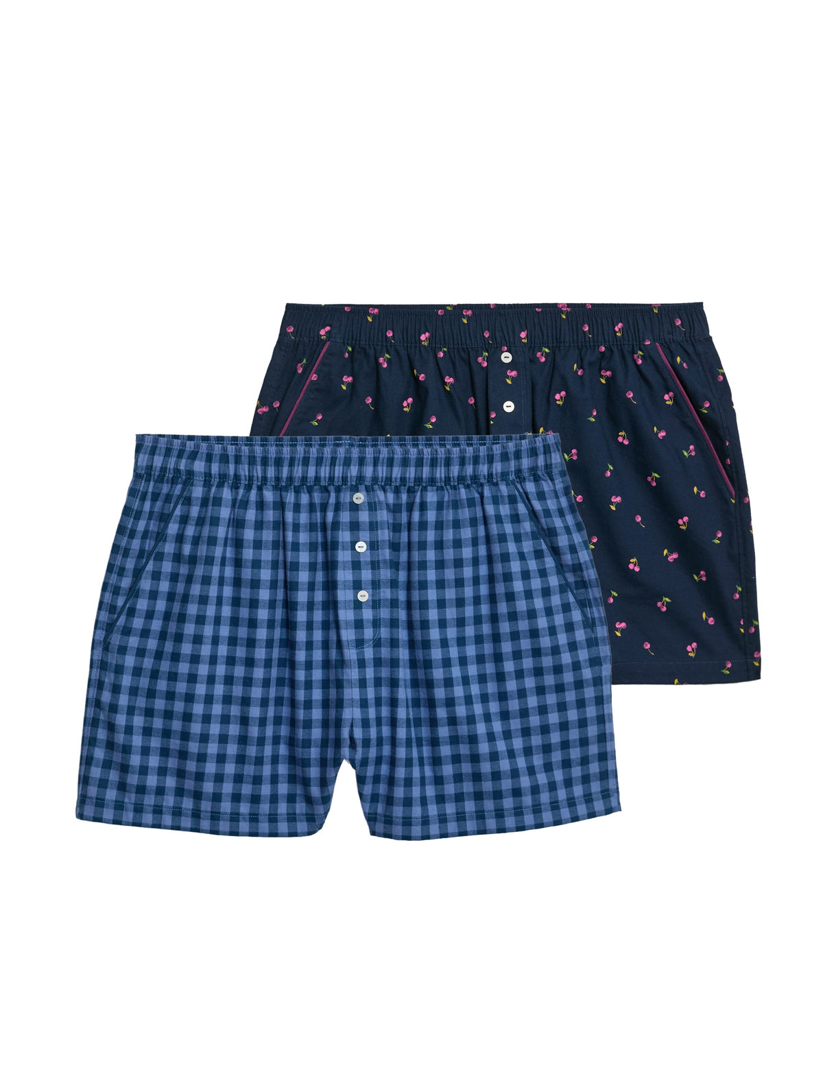 2’li Paket Saf Pamuklu Baskılı Pijama Şortları
