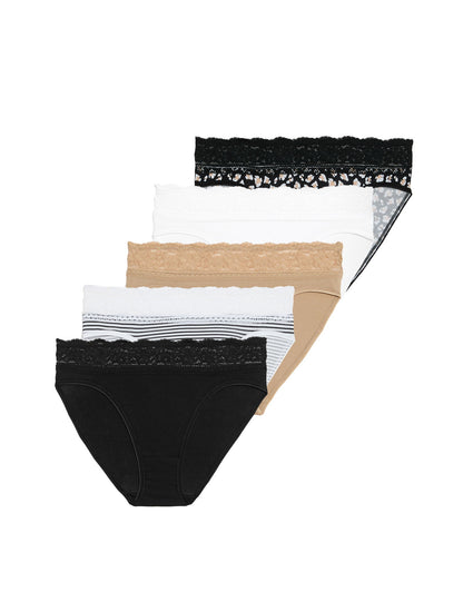 5'li Cotton Lycra® High Leg Külot Seti