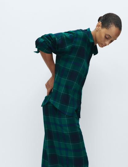 Pamuk Karışımlı Ekose Pijama Takımı