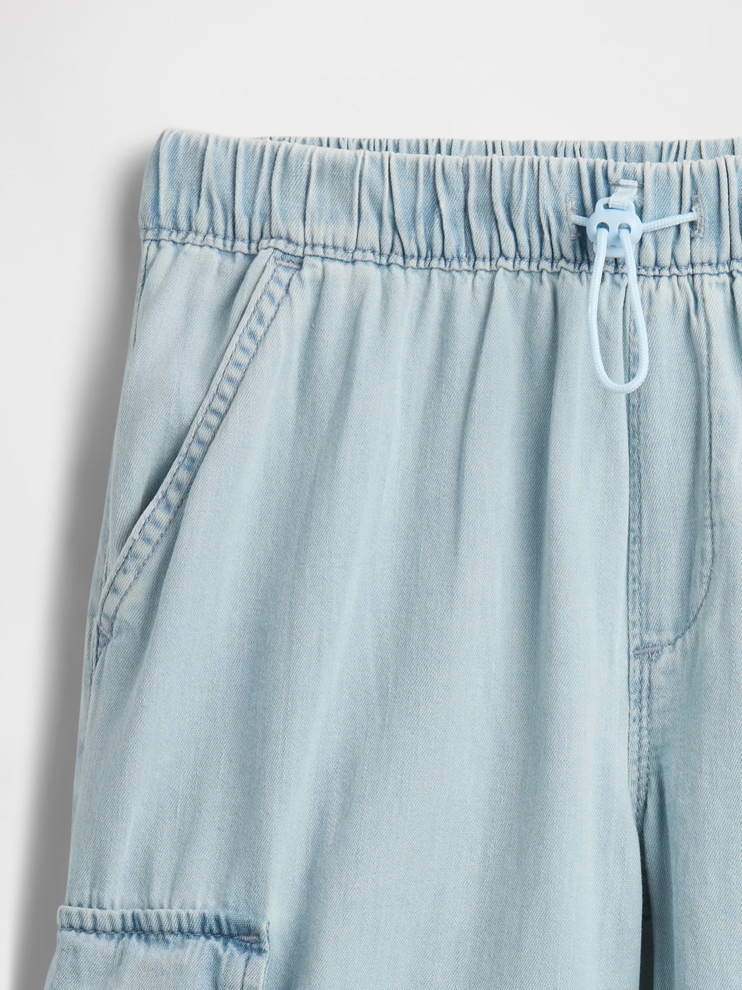 Açık Mavi Pull-on Kargo Paraşüt Pantolon