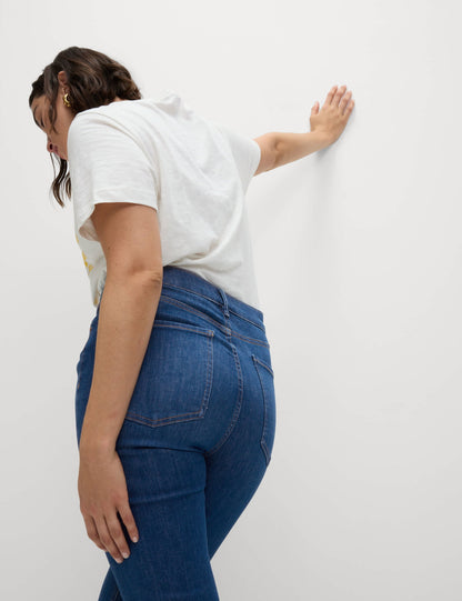 Yüksek Bel Slim Flare Jean Pantolon