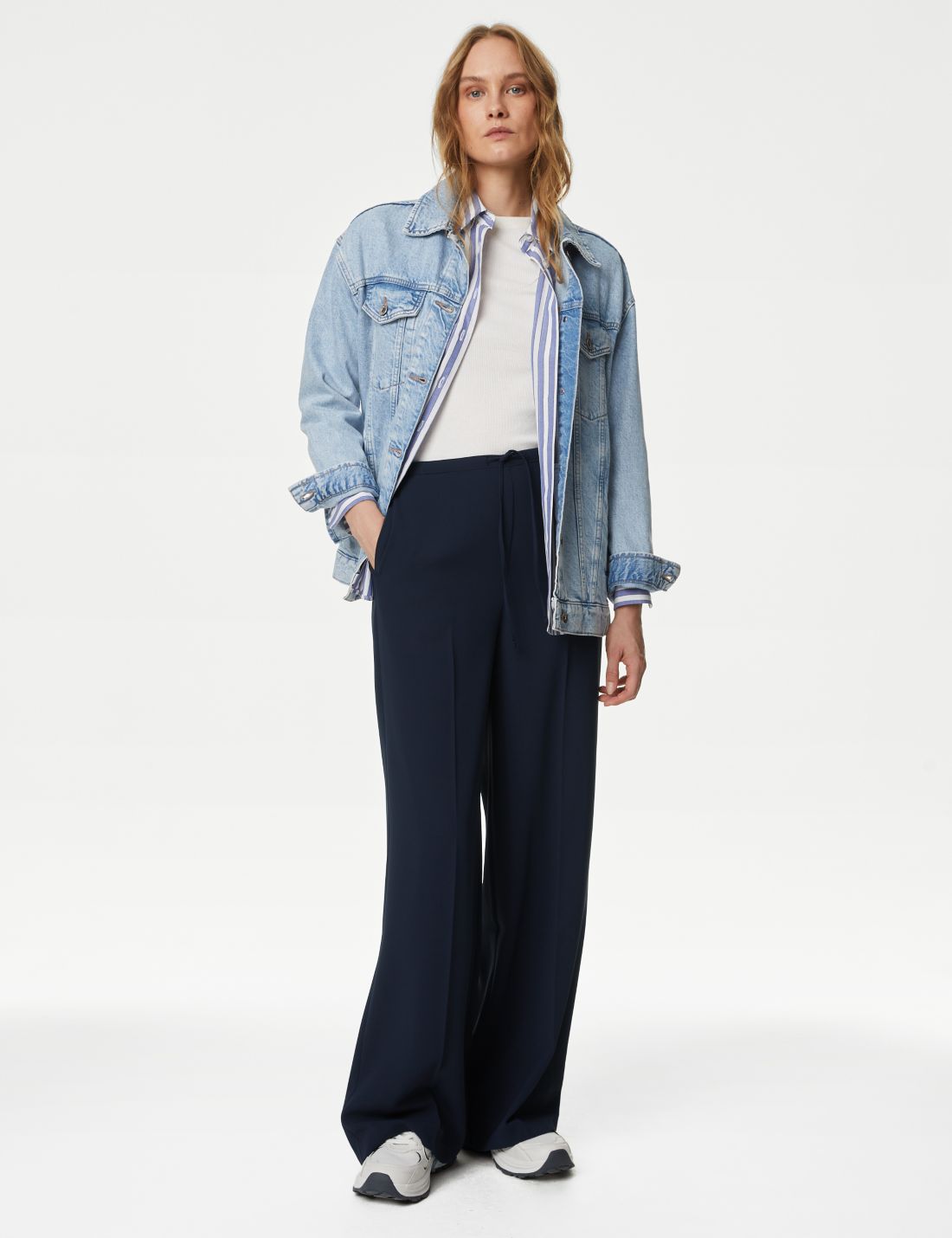 Yüksek Bel Wide Leg Pantolon