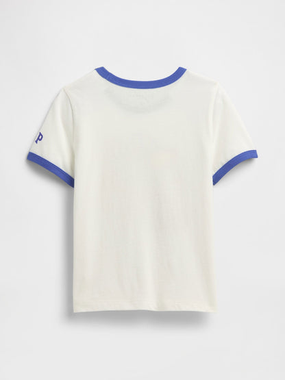 Beyaz Grafik Baskılı T-shirt