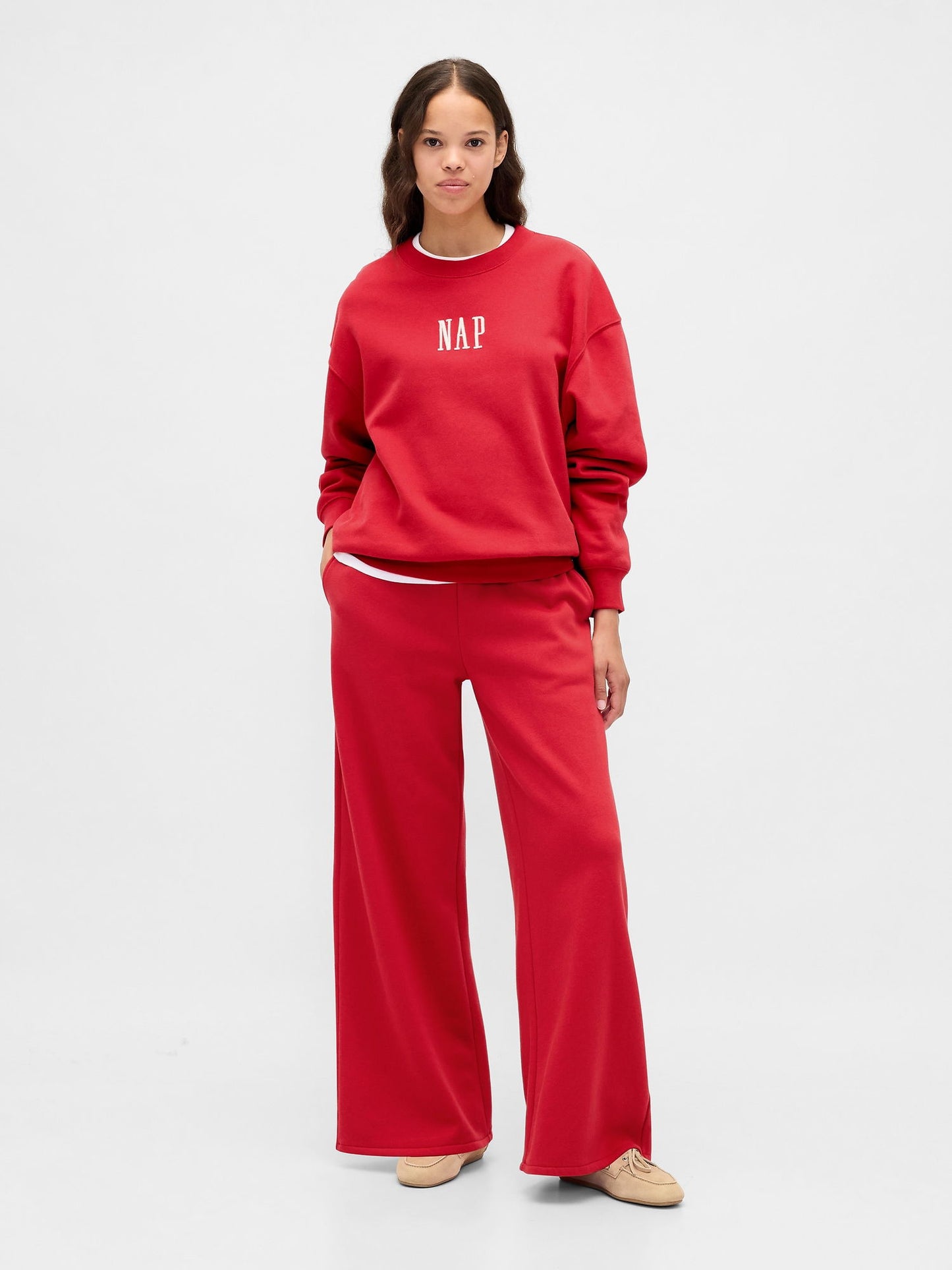 Kırmızı Vintagesoft Nap Logo Sweatshirt