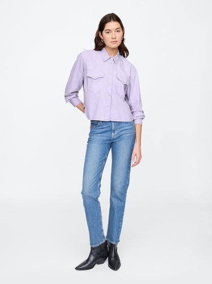 Lila Denim Western Gömlek