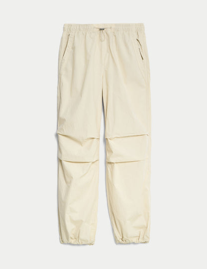 Saf Pamuklu Relaxed Fit Paraşüt Pantolon