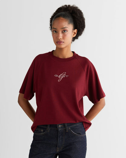 Embroidery C-neck T-shirt