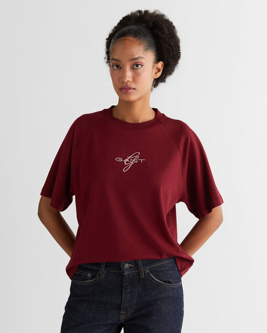 Embroidery C-neck T-shirt
