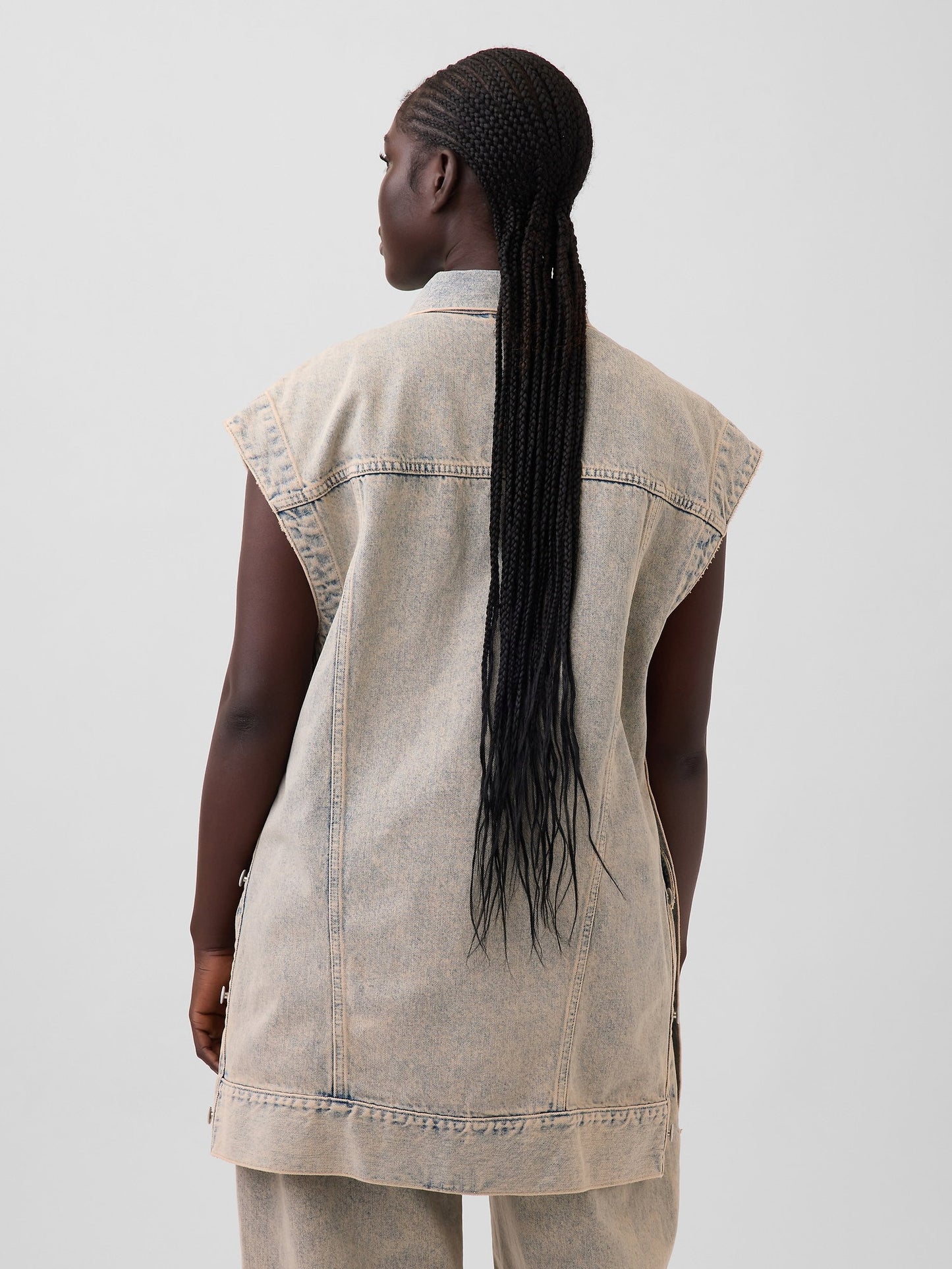 Açık Mavi Gap × Hfr Denim Oversized Yelek By Nicole Benefield Portfolio
