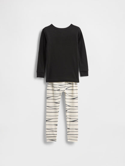 Siyah Gap × Disney Organik Brushed Pamuk Halloween Pijama Takımı