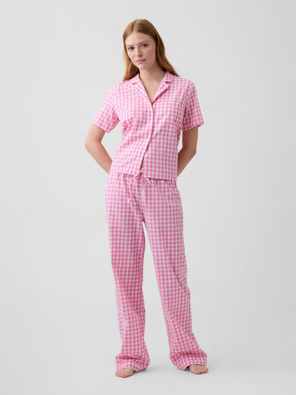Pembe Poplin Pijama Üstü