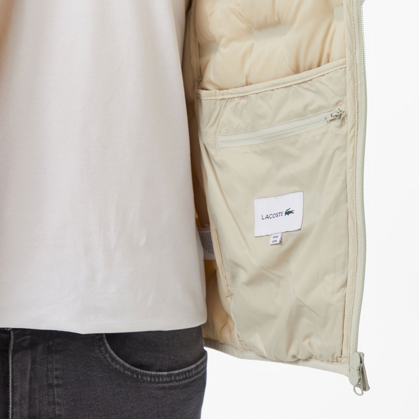 Lacoste Erkek Dik Yaka Açık Gri Yelek