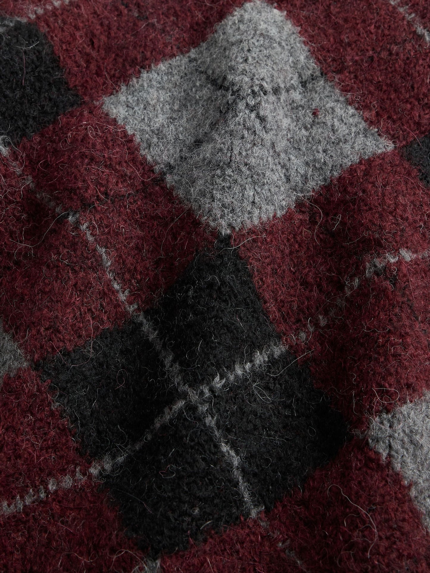 Bordo Brushed V Yaka Kazak