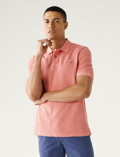 Saf Pamuklu Kısa Kollu Polo Yaka T-shirt