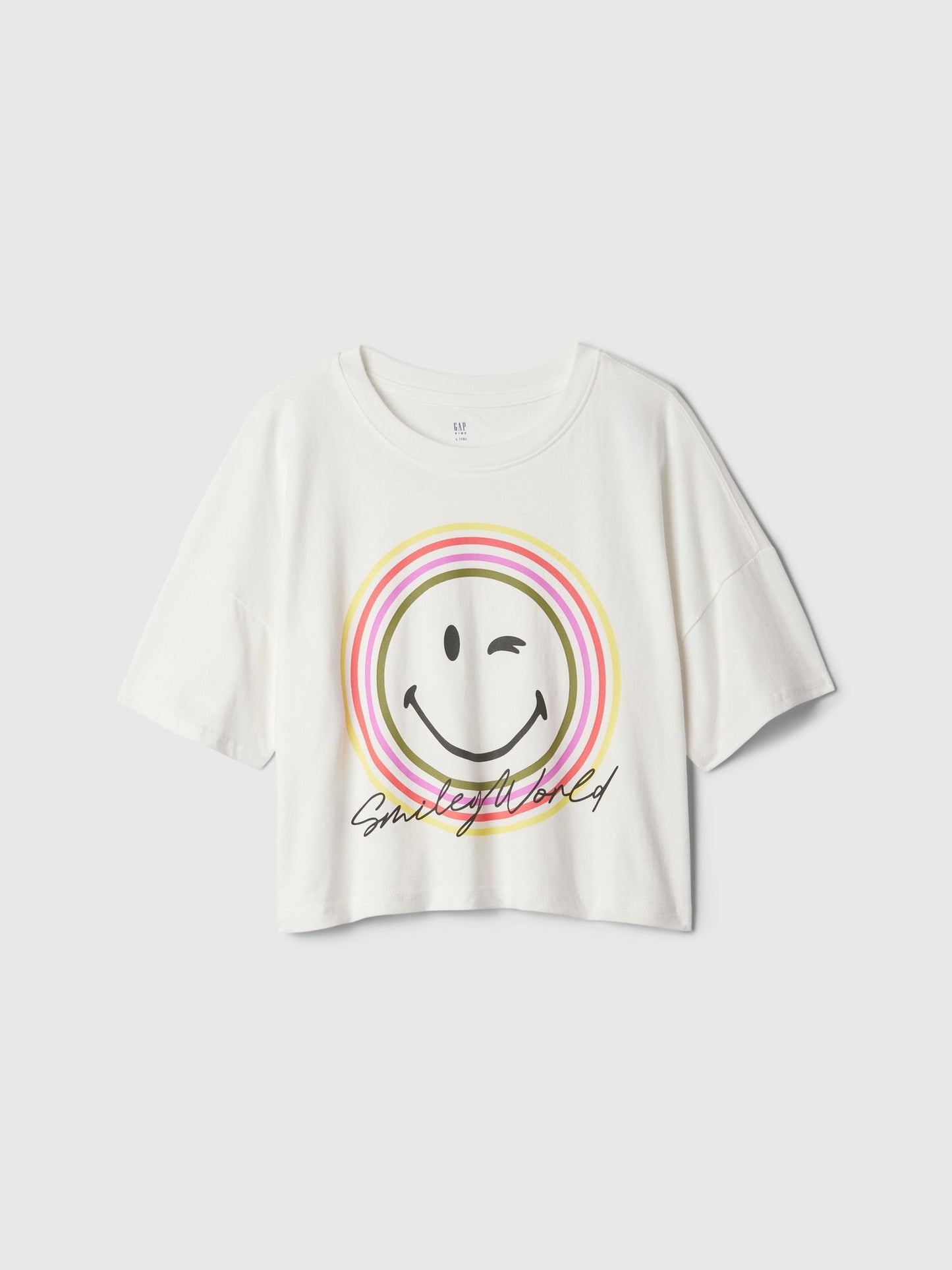 Kırık Beyaz Grafikli Boxy T-shirt