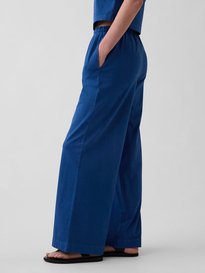 Mavi Örgü Wide-leg Pantolon