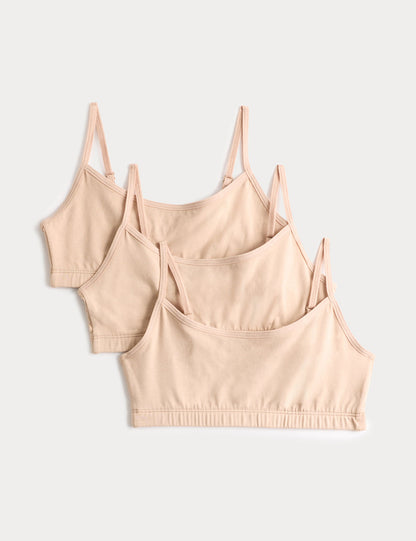 3’lü Pamuklu Streç Crop Top