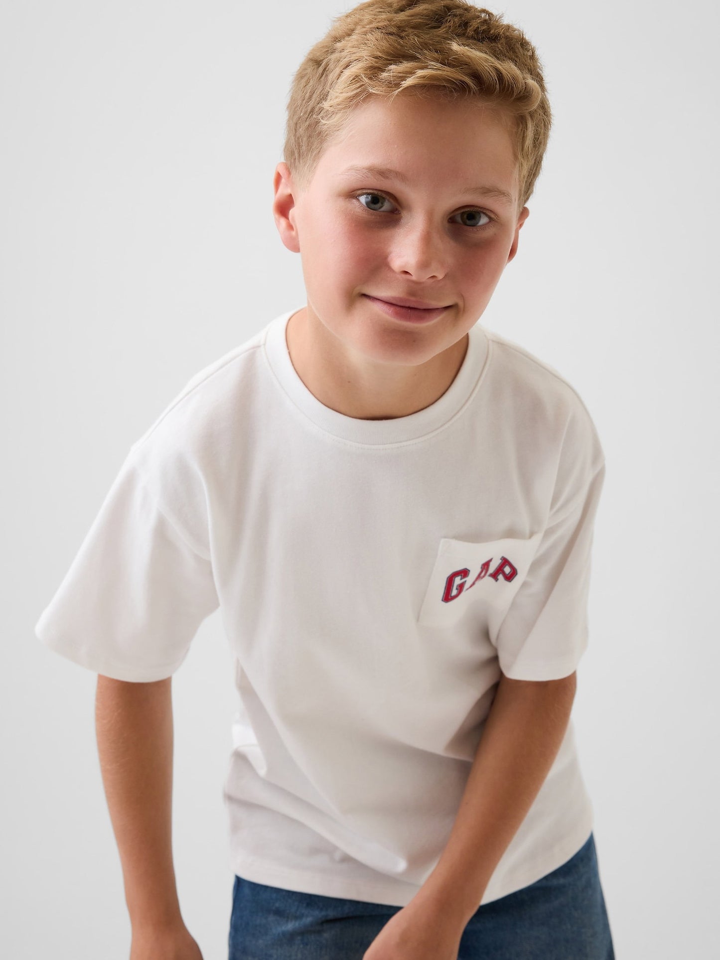 Beyaz Heavyweight Relaxed Gap Logo T-shirt