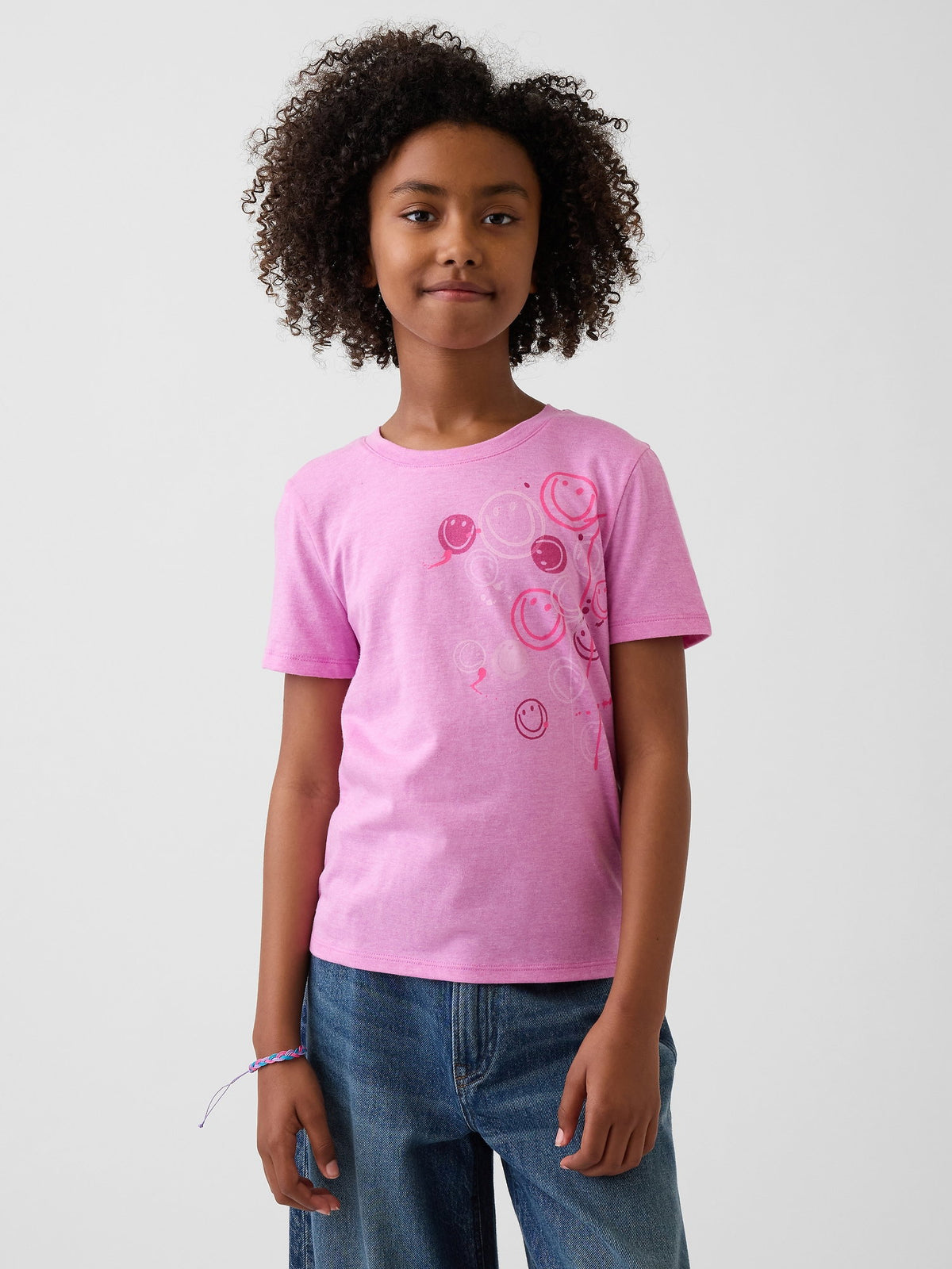Pembe Relaxed Grafik Baskılı T-shirt