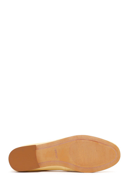 Kadın Sarı Tokalı Deri Loafer