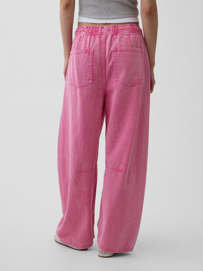 Pembe Mid Rise Ultrasoft Kolay Horseshoe Jean Pantolon