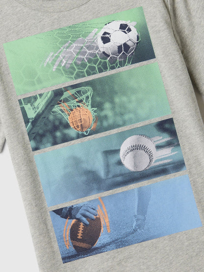 Gri Grafikli T-shirt