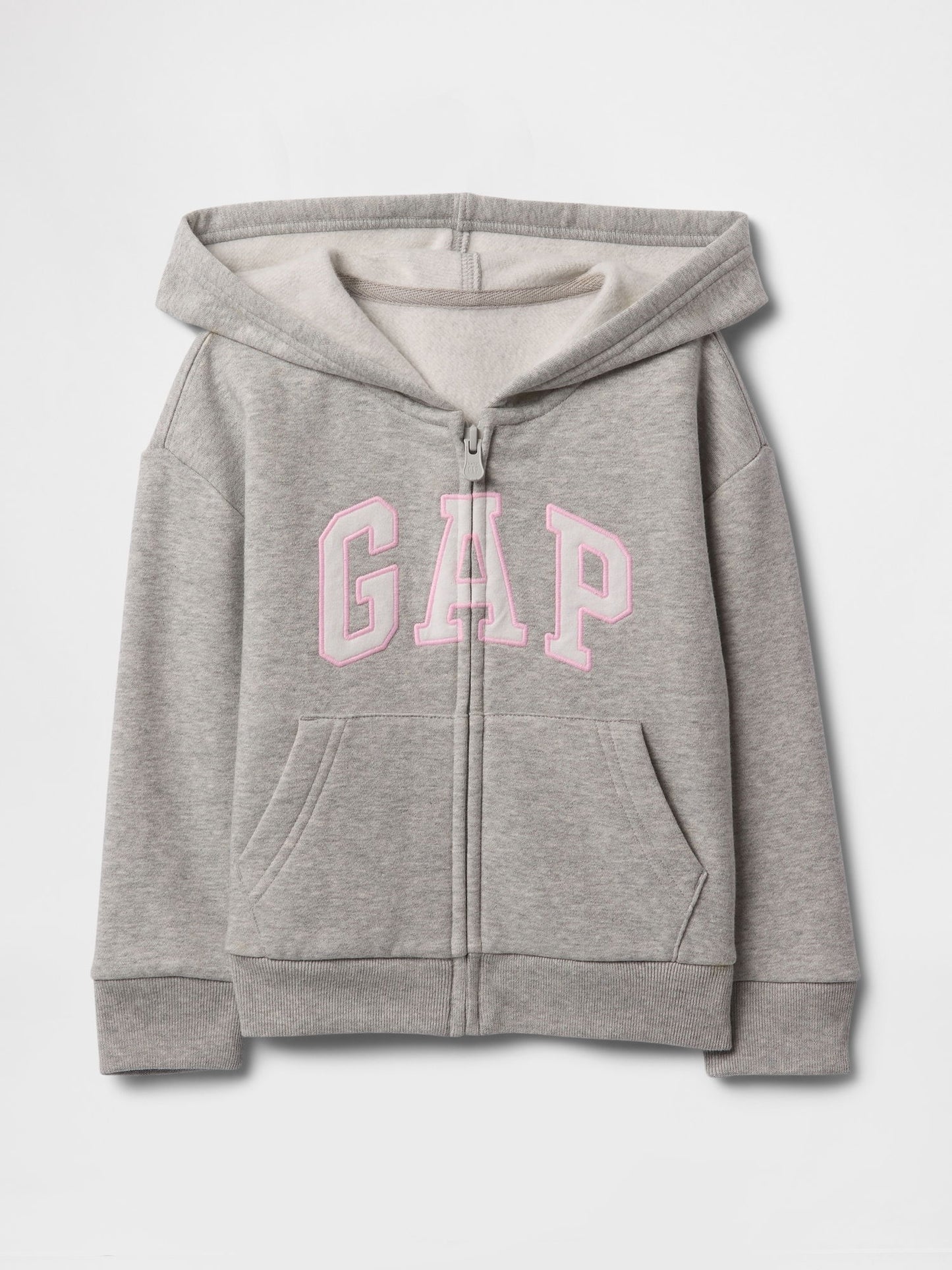 Gri Gap Logo Fermuarlı Kapüşonlu Sweatshirt