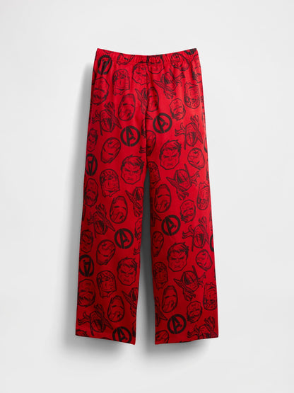 Kırmızı Kids Marvel Geri Dönüştürülmüş Flannel Pijama Pantolon