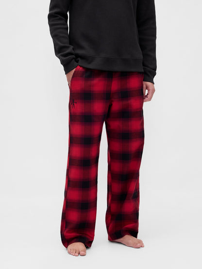 Koyu Kırmızı Stranger Things Reversible Flannel Pijama Altı