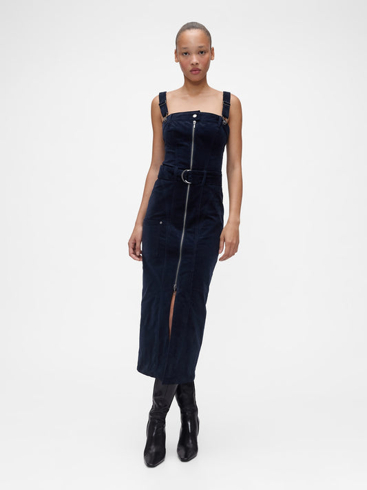 Lacivert Gapstudio Corduroy Belted Midi Elbise