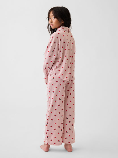 Açık Pembe Recycled Baskılı Pijama Takımı