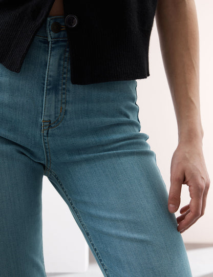 Lyocell Karışımı Yüksek Bel Flared Jeans